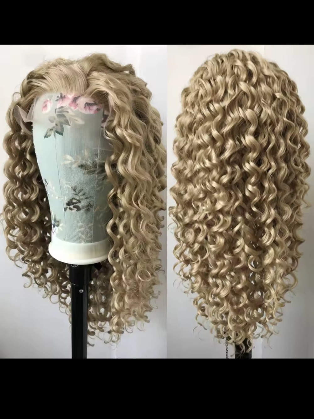 Blonde Deep Curly Lace Front Lolita Wig - Natural Honey Blonde
